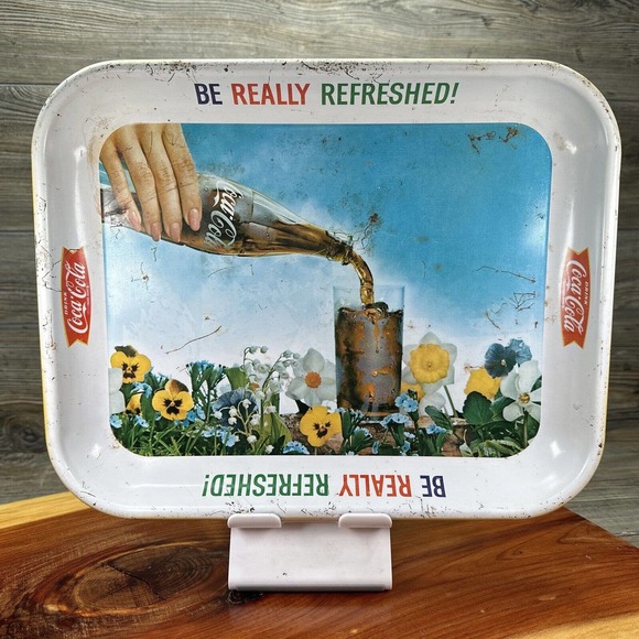 Original Vintage 1960’s Coca Cola‎ "Be Really Refreshed" Metal Serving Tray - Picture 1 of 4
